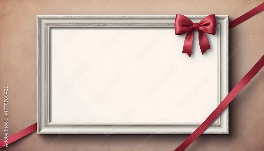 Poster empty poster frame surrounded by a beautiful ribbon background ideal for promotional materials and e