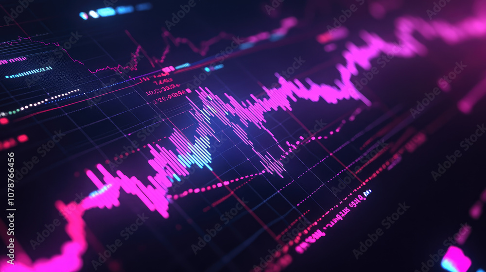 Poster dynamic stock market trends, explore the fluctuations of global stock exchanges through engaging, in