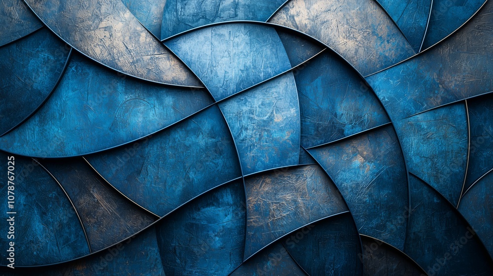 Poster textured blue background featuring dynamic curved patterns and artistic layers for creative design p