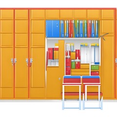 Classroom lockers vector illustration