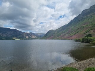 lake and mountains