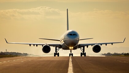 Obraz premium An airplane taking off from a runway 601