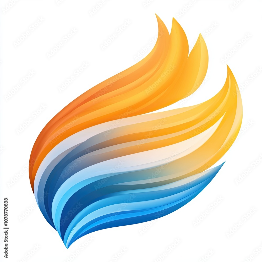 Poster colorful abstract logo representing creativity and innovation with dynamic flowing shapes