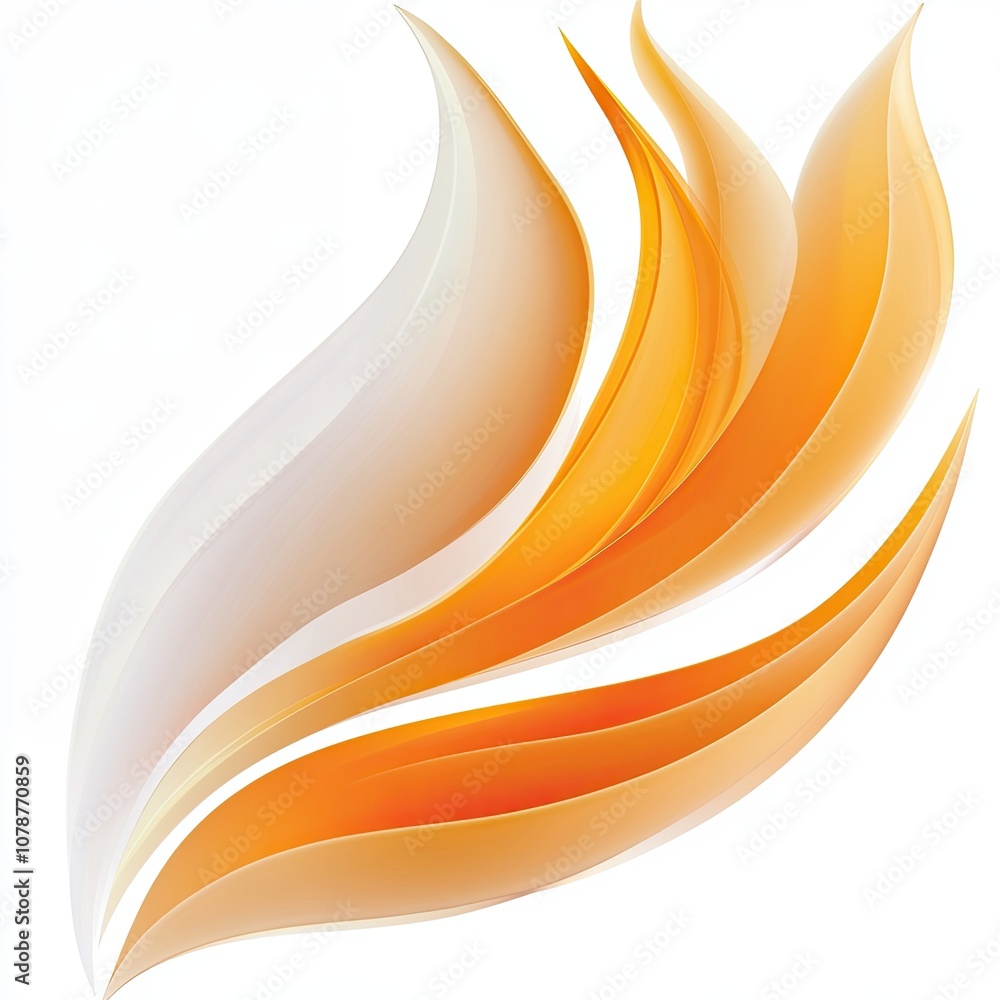 Aufkleber dynamic logo design featuring flowing flames in orange and white colors on a simple background