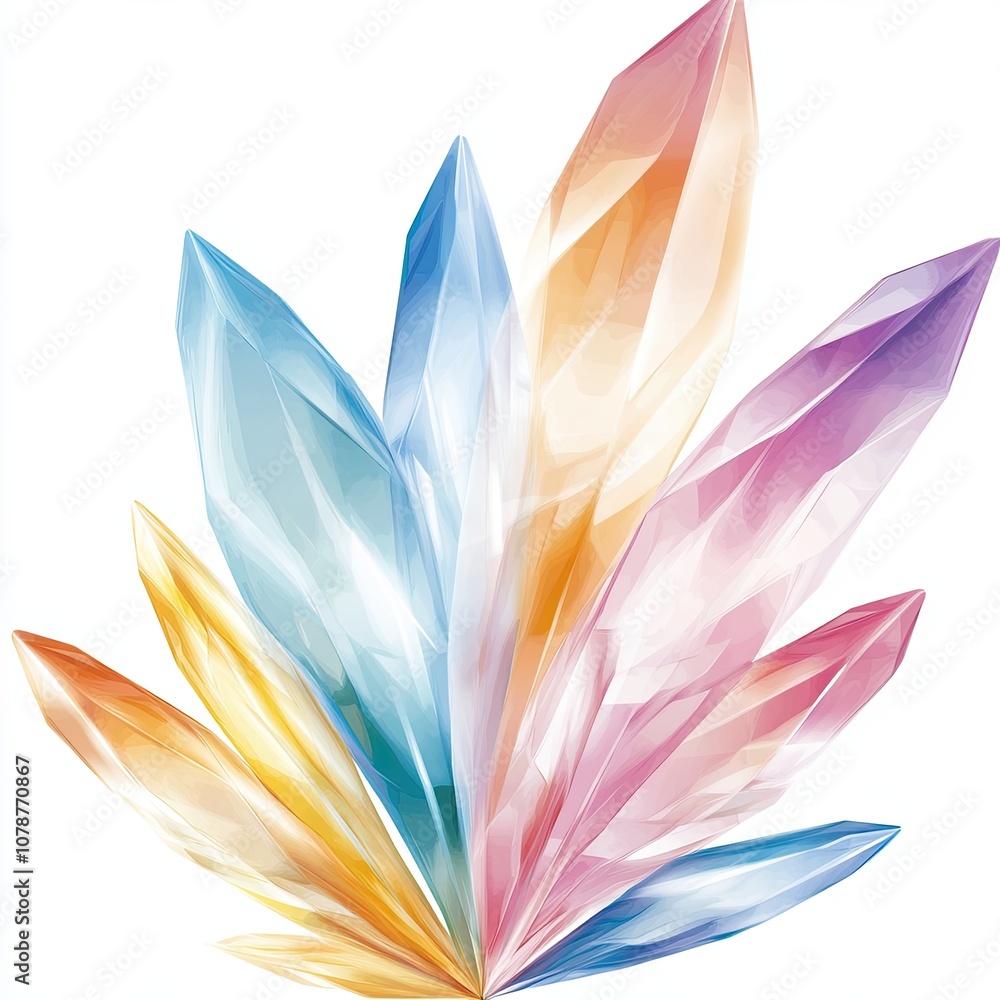 Poster artfully arranged multicolored gemstones create a vibrant, decorative display