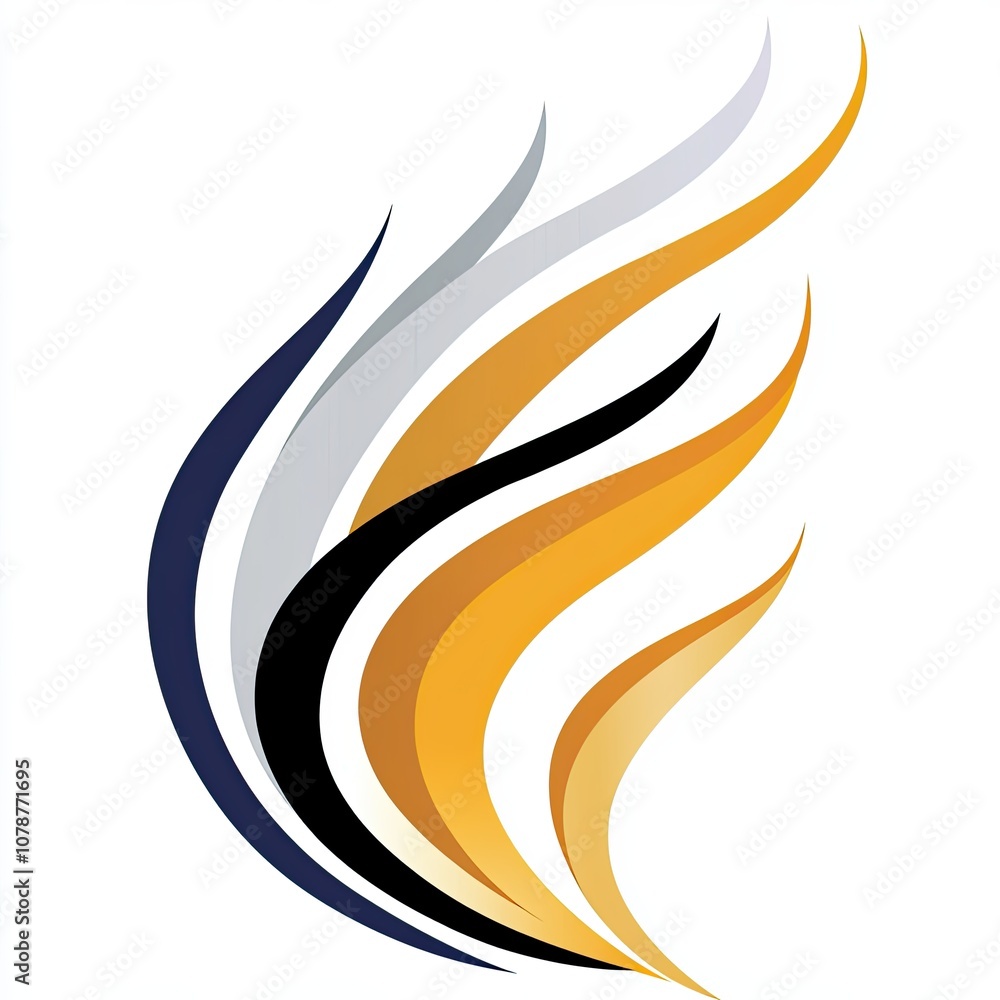 Aufkleber Elegant Logo Design Featuring Dynamic Swirling Shapes in Multiple Colors and Gradients