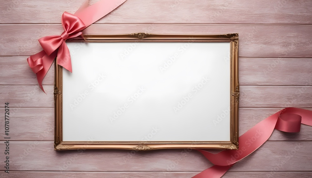 Poster A Versatile Empty Poster Frame Surrounded by an Elegant Ribbon Background Ideal for Professional Display and Creative Showcases in Various Settings