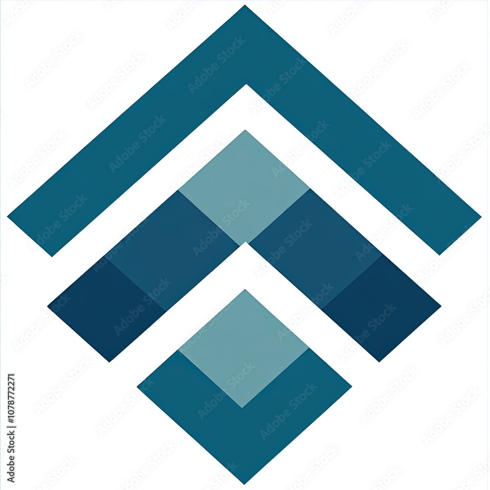 Poster turquoise logo design featuring geometric shapes and modern elements in a minimalist style