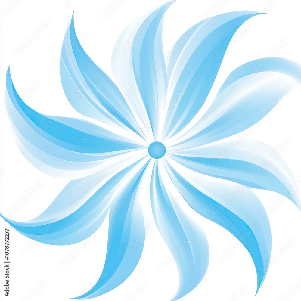 Poster elegant turquoise logo design featuring swirling light blue elements in a dynamic pattern