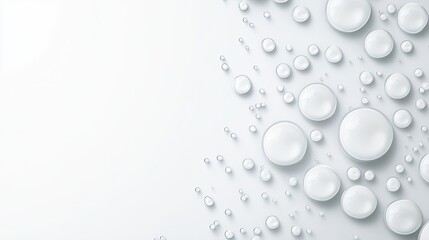 Close-up View of Droplets of Milk on a White Background Captured in Natural Light
