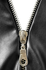 Unzipping black leather © Tarzhanova