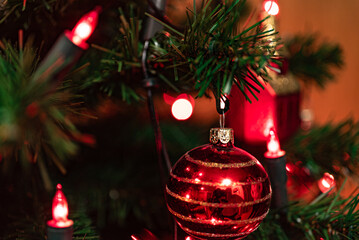 Christmas decoration hanging on tree