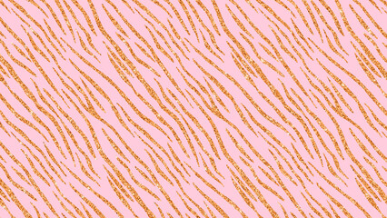 golden glittering zebra pattern on pink cosmetic and fashion background, luxury shiny gold social media design element	