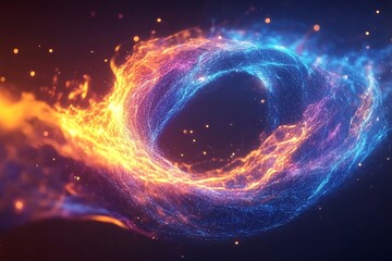 Obraz premium Bright glowing abstract shapes in motion