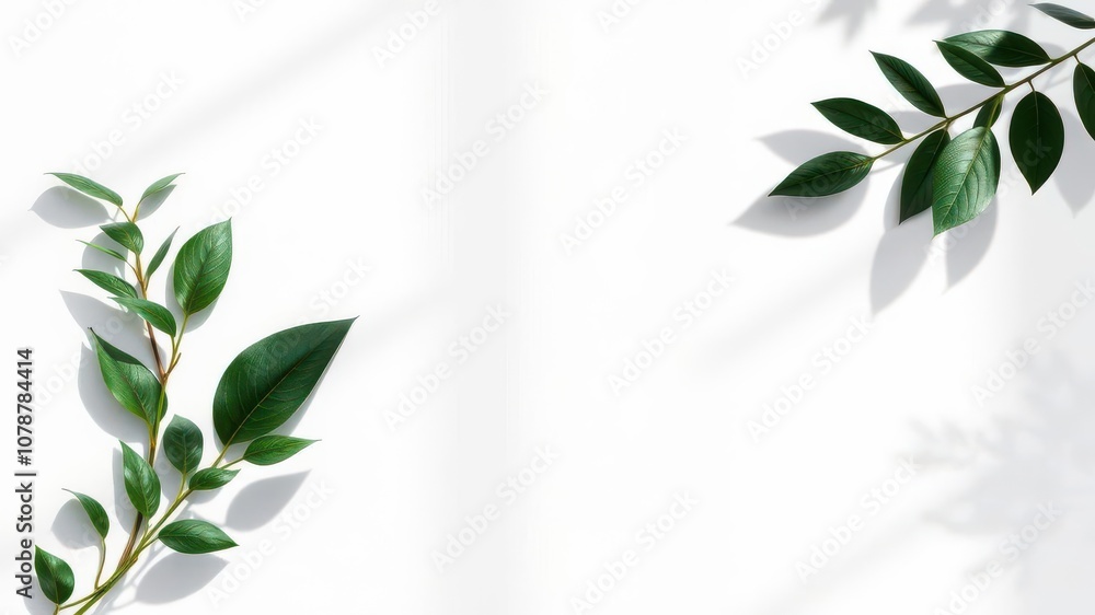 Poster open magazine mockup with plant shadows cast on a customizable background for design and branding pu