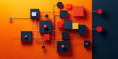 3d geometric shapes, abstract background