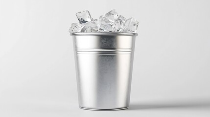 Festive Champagne Bucket with Ice Cubes,Isolated on White Background,3D