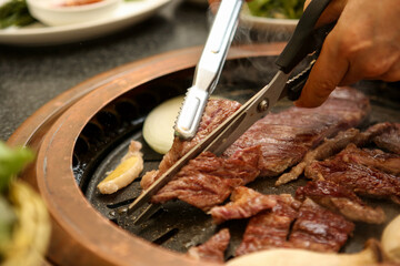 Korean barbecue. Korean beef sirloin
