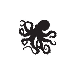 Octopus silhouette with white background