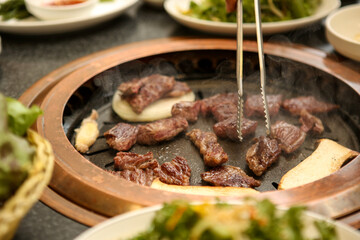 Korean barbecue. Korean beef sirloin