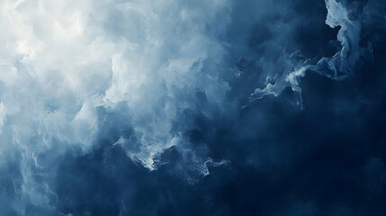 Abstract Blue and White Swirling Clouds with Textured Background