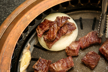 Korean barbecue. Korean beef sirloin