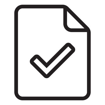 recommend clip art: Document with check mark line icon.