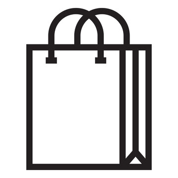 recommend clip art: Shopping bag line icon.