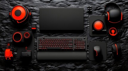 Explore the ultimate gaming setup with stylish red accents