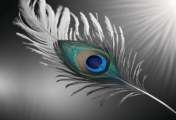 Obraz premium peacock feather isolated on black