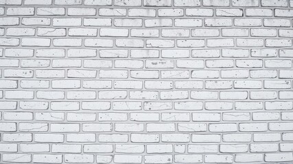 Obraz premium Rough white brick wall with cracked and weathered grunge texture for background or wallpaper design, background, texture, building