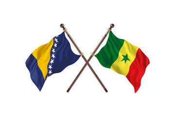 Bosnia Versus Senegal  Two countries Flags background