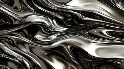 Obraz premium Abstract Liquid Metal Swirling Abstract Background with Shiny Metallic Texture