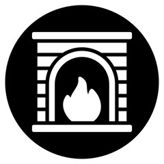 fireplace glyph icon