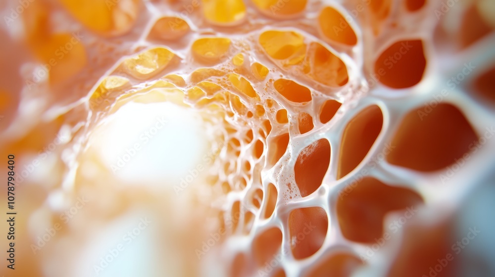 Poster intricate patterns of honeycomb structure captured up close showcasing natural design and texture