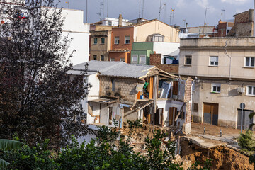 images of the flood in valencia, spain, la dana, destroyed houses, mud, rivers, floods comunidad vanelciana