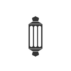 Silhouette lantern vector isolated. Silhouette muslim lantern icon on white background. 