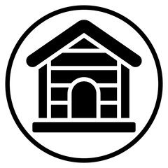wood house glyph icon