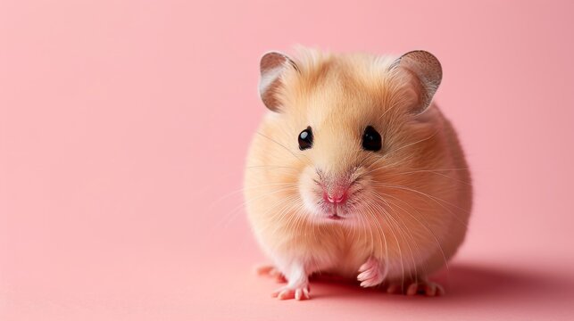 beige hamster against monochromatic backdrop feae bfe bcff generated illustration
