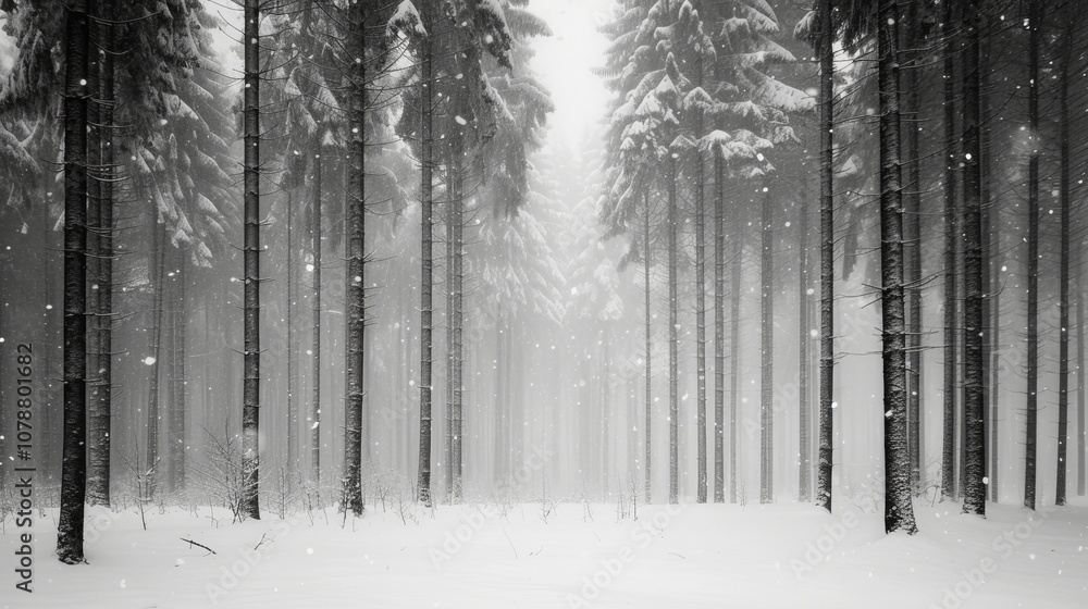 Poster minimalistic display tranquil snowfall edecbbfd generated illustration