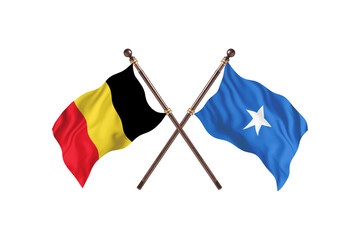 Belgium Versus Somalia  Two countries Flags background