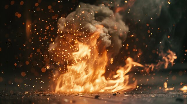 slow motion representation match igniting cacab dec generated illustration