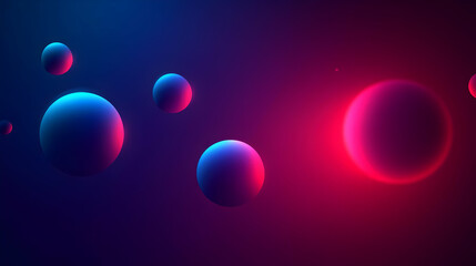 Abstract 3D Background with Glowing Spheres and Neon Gradient Lights
