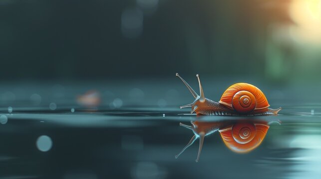 snails languid journey captured minimalist edb generated illustration