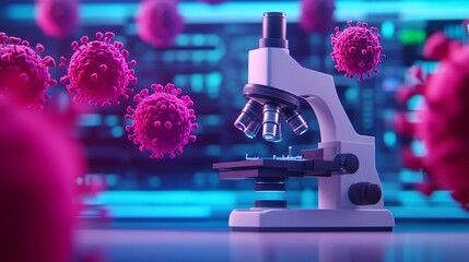 AI-Powered Microscope Detecting Pathogens,Advanced Medical Technology,3D
