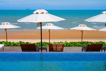 View of Jomtien Beach on the Gulf of Thailand south of Pattaya in Chonburi Province