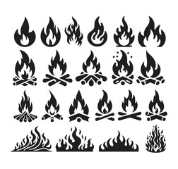 set of fire icons