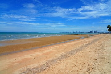 View of Jomtien Beach on the Gulf of Thailand south of Pattaya in Chonburi Province