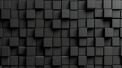 Abstract 3D Background with Black Cubes Arranged in a Geometric Pattern