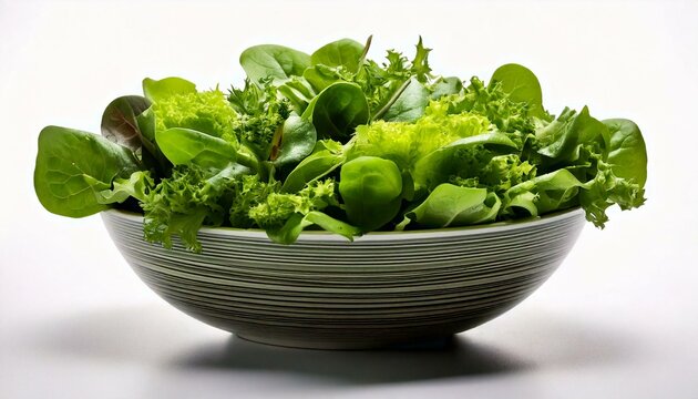 Freigestellte Sch&uuml;ssel mit gr&uuml;nem Gartensalat &ndash; Perfekt f&uuml;r gesunde Ern&auml;hrungskampagnen